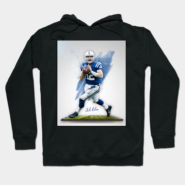 Andrew Luck Indianapolis Sports Art Hoodie by JRoseGraphics